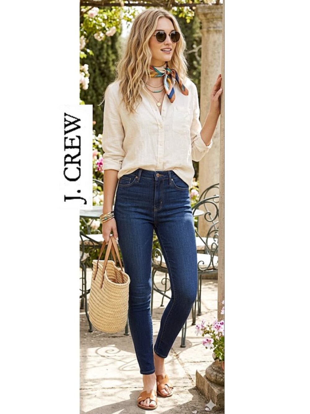 (3 for $30) J. CREW - Lookout high rise skinny dark wash blue jeans